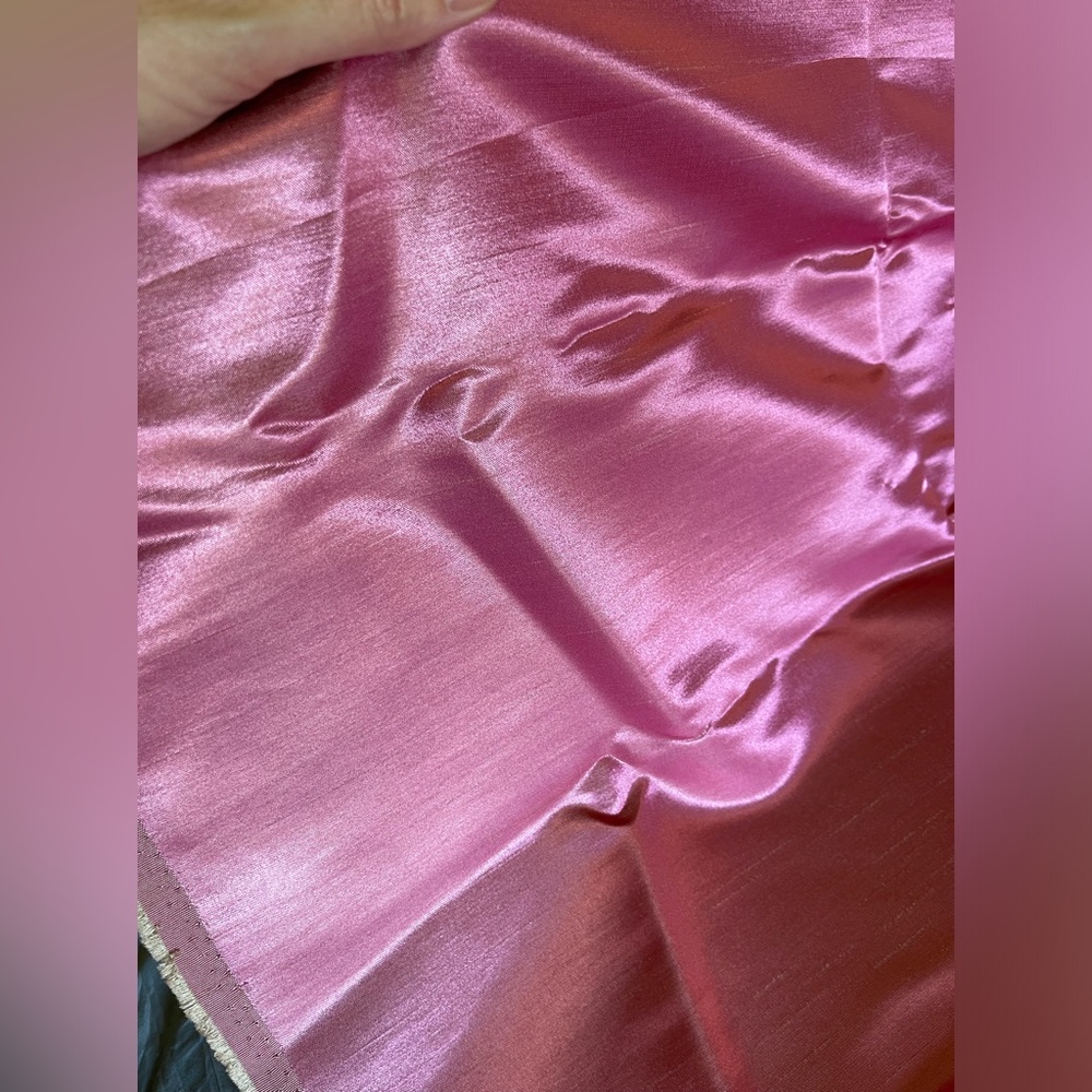 2010 Vintage Fabric Shiny Shimmery Pink - 65” X 54 1/2”